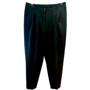 Rich Forest Green Wool Lined Straight Leg Pants by Sag Harbor.  Size=12